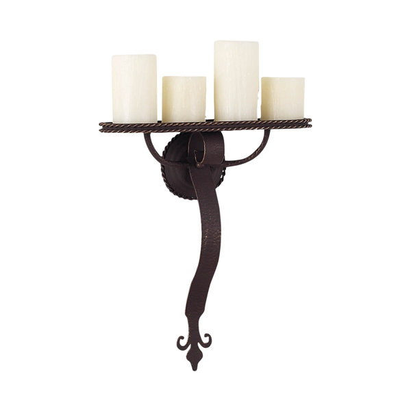 Ashore Lighting Wrought Iron Armed Sconce Wayfair